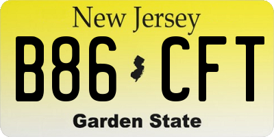 NJ license plate B86CFT