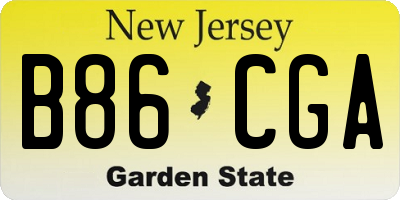 NJ license plate B86CGA