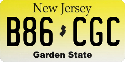 NJ license plate B86CGC