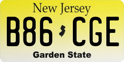 NJ license plate B86CGE
