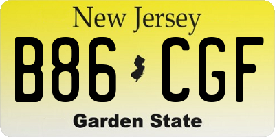NJ license plate B86CGF