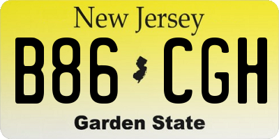 NJ license plate B86CGH