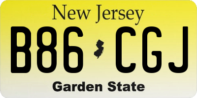 NJ license plate B86CGJ