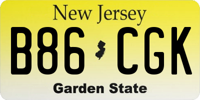 NJ license plate B86CGK