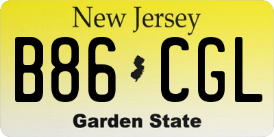 NJ license plate B86CGL