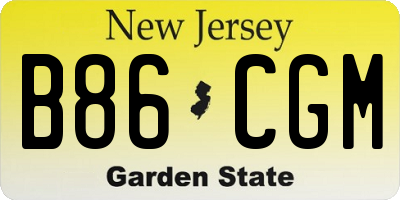 NJ license plate B86CGM