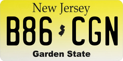 NJ license plate B86CGN