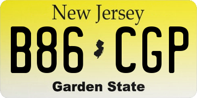 NJ license plate B86CGP