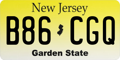 NJ license plate B86CGQ