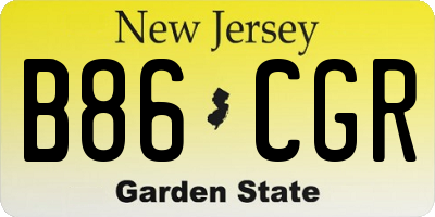 NJ license plate B86CGR