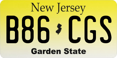 NJ license plate B86CGS