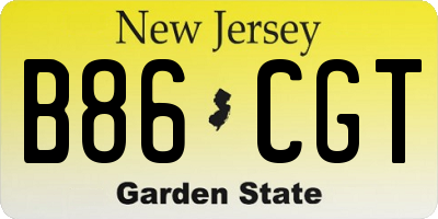 NJ license plate B86CGT