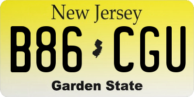 NJ license plate B86CGU