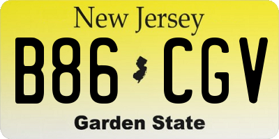 NJ license plate B86CGV