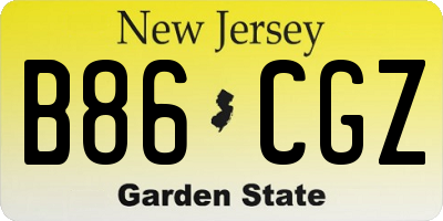 NJ license plate B86CGZ