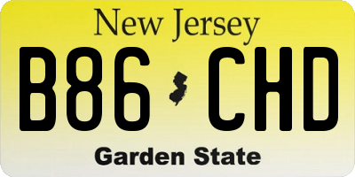 NJ license plate B86CHD