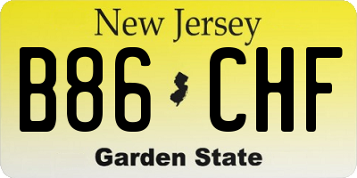 NJ license plate B86CHF