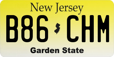 NJ license plate B86CHM