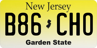 NJ license plate B86CHO
