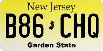 NJ license plate B86CHQ