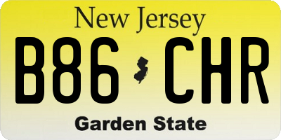 NJ license plate B86CHR
