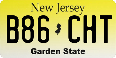 NJ license plate B86CHT