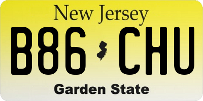 NJ license plate B86CHU