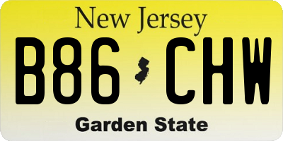 NJ license plate B86CHW