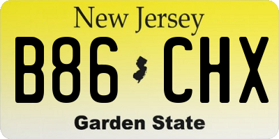 NJ license plate B86CHX