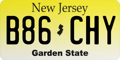 NJ license plate B86CHY