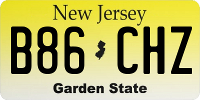 NJ license plate B86CHZ