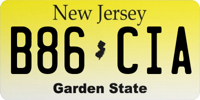 NJ license plate B86CIA