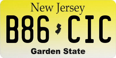 NJ license plate B86CIC