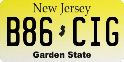 NJ license plate B86CIG