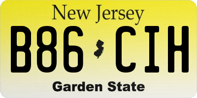 NJ license plate B86CIH
