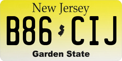 NJ license plate B86CIJ