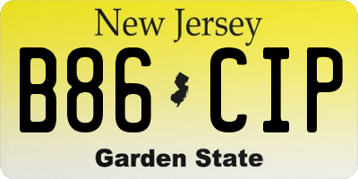 NJ license plate B86CIP