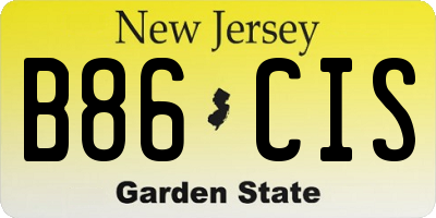 NJ license plate B86CIS
