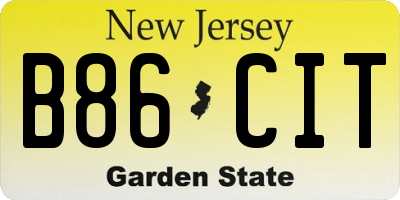 NJ license plate B86CIT
