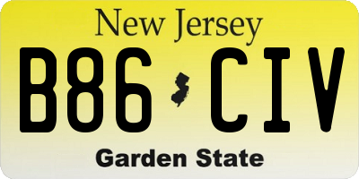 NJ license plate B86CIV