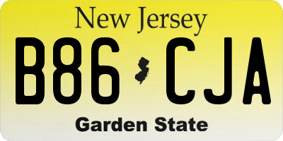 NJ license plate B86CJA
