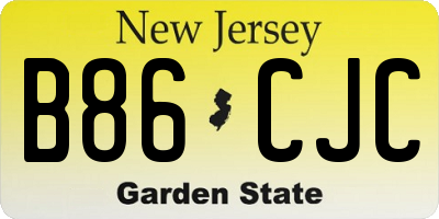 NJ license plate B86CJC