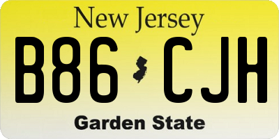 NJ license plate B86CJH
