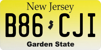 NJ license plate B86CJI