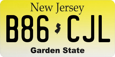NJ license plate B86CJL