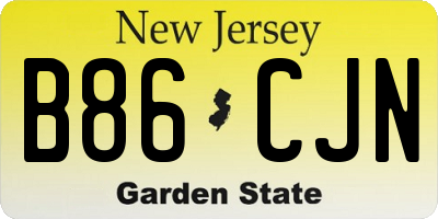 NJ license plate B86CJN