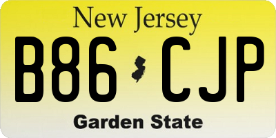 NJ license plate B86CJP