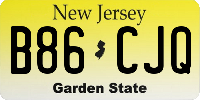 NJ license plate B86CJQ