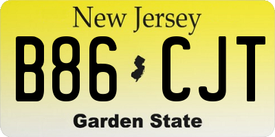 NJ license plate B86CJT