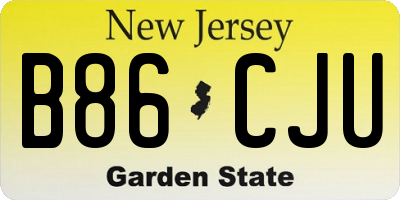 NJ license plate B86CJU